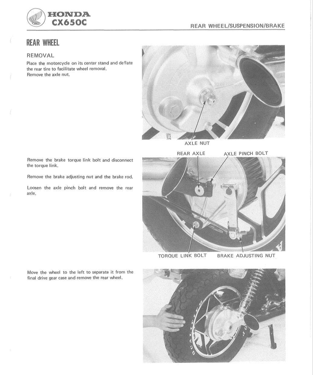 Honda CX650C Custom 1983-1986 Service Manual