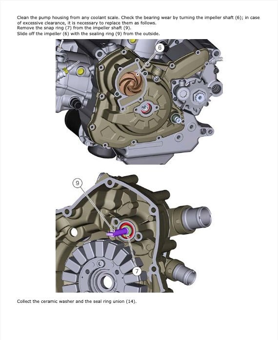 Technical diagram of a mechanical component with text instructions on a white background