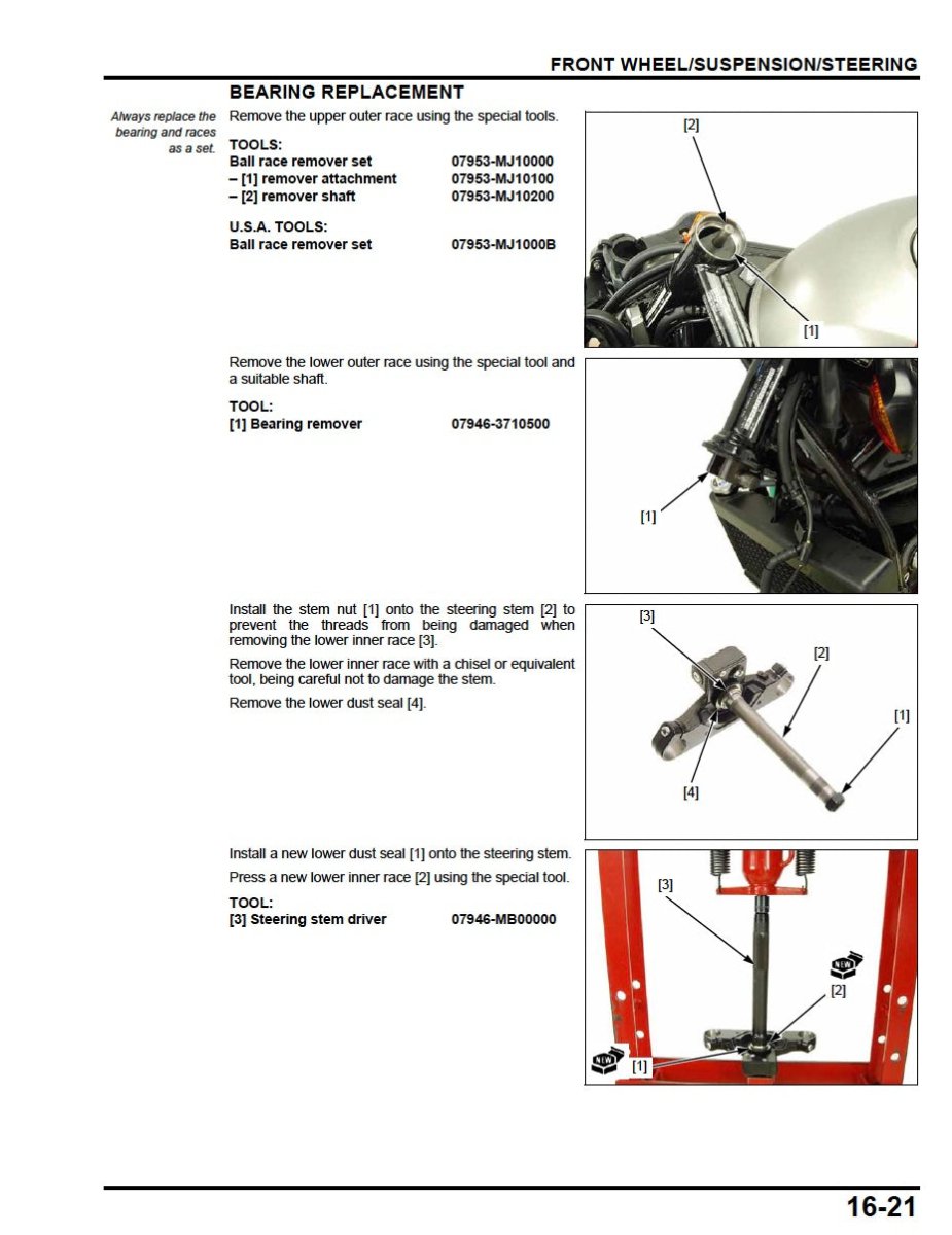 Honda CMX 500 Rebel 2017 Onwards Service Manual
