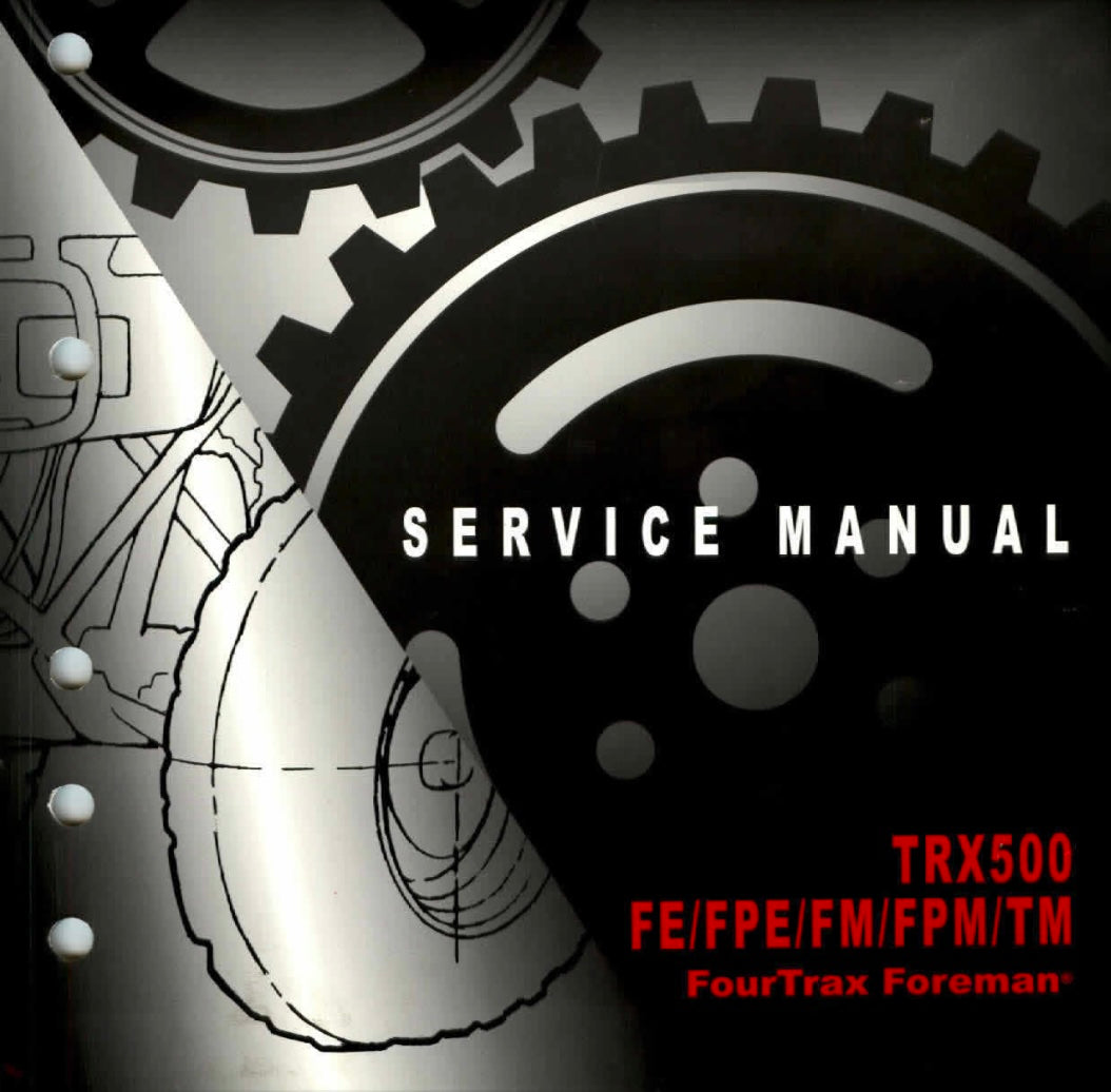 Service manual cover with mechanical design and text on a dark background