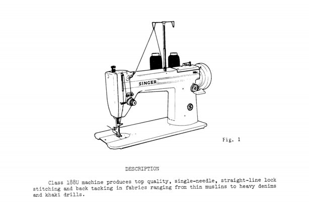 Schematic diagram of a Singer sewing machine on a white background