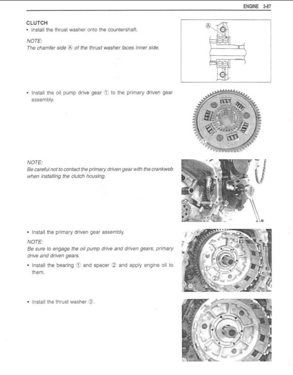 Technical diagram and instructions for installing clutch components on a vehicle, with text and illustrations on a white background.