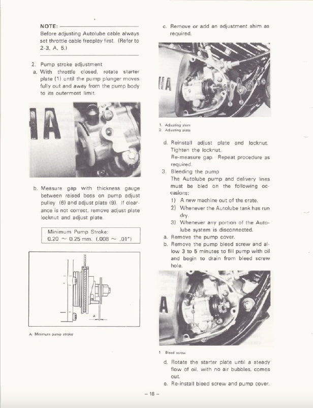 Technical manual page with diagrams and text on mechanical components