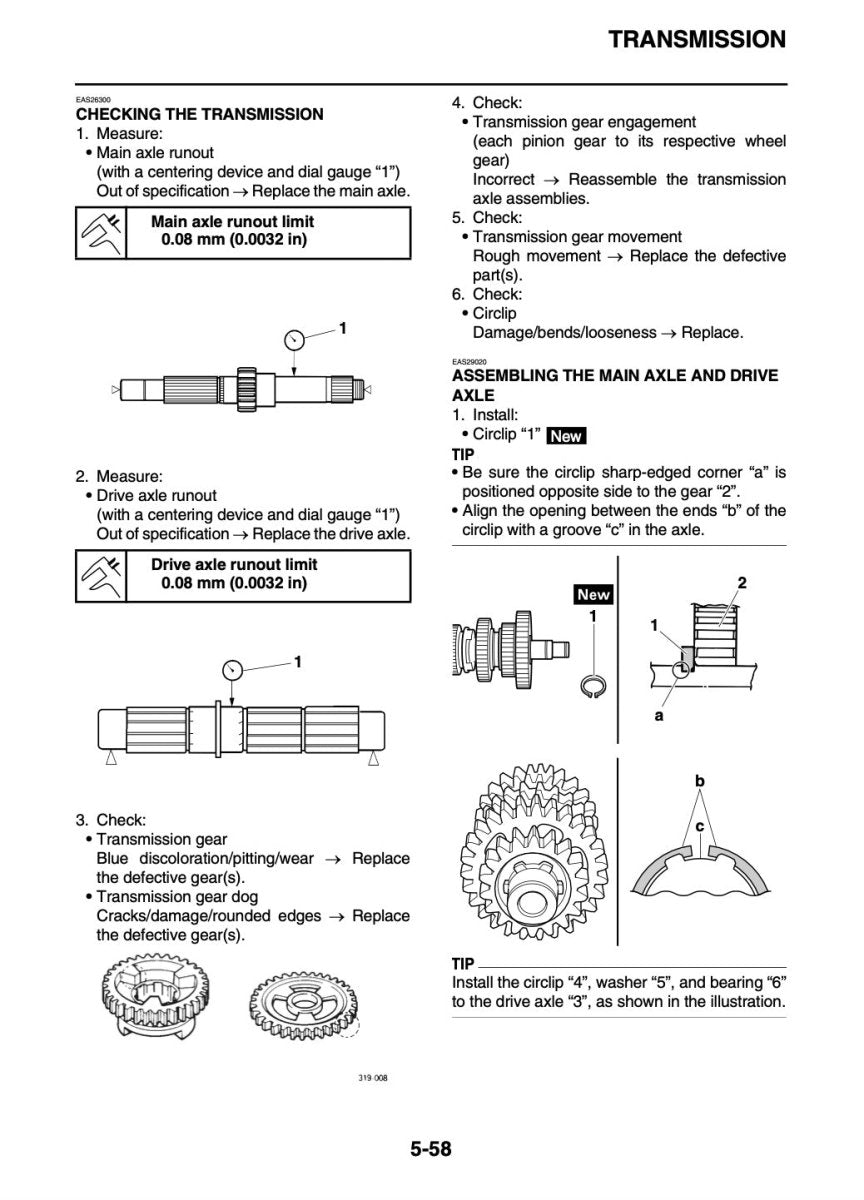Technical diagram and instructions for checking and assembling a transmission system on a vehicle.