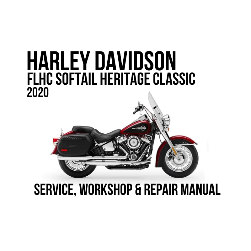 Harley-Davidson FLHCS Heritage Softail Classic 114 2022 service, workshop, and repair manual cover featuring a black and silver motorcycle on a white background.
