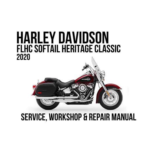 Harley-Davidson FLHCS Heritage Softail Classic 114 2022 service, workshop, and repair manual cover featuring a black and silver motorcycle on a white background.