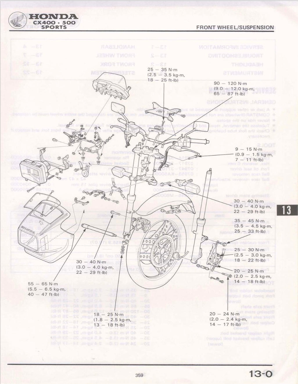Technical diagram of a Honda motorcycle front wheel/suspension system on a white background.