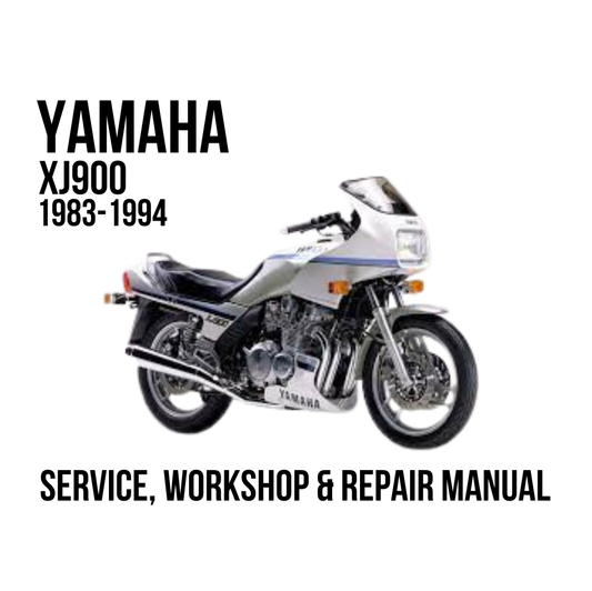 Yamaha XJ900 1983-1994 service, workshop & repair manual cover featuring a side profile of the motorcycle on a white background with black text.