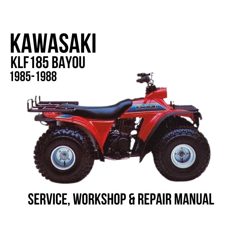 Kawasaki KLF185 Bayou 1985-1988 Service, Workshop & Repair Manual showing red Bayou ATV