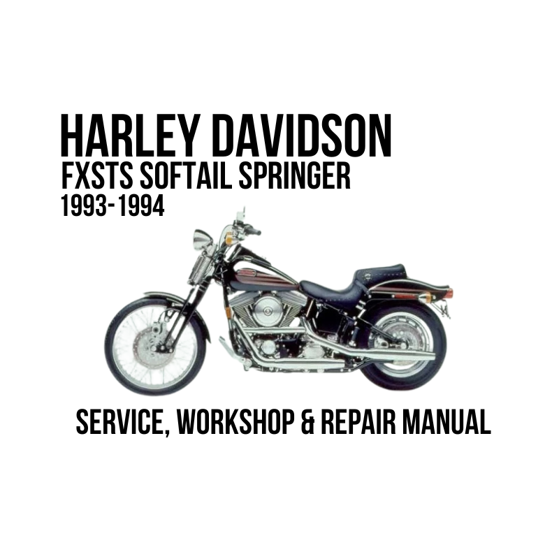 Harley-Davidson FXSTS Softail Springer 1993-1994 service, workshop, and repair manual cover featuring a side profile photo of the motorcycle on a white background with black text.