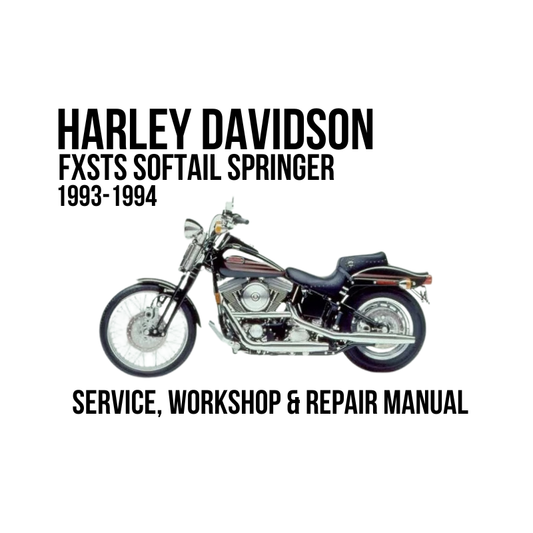 Harley-Davidson FXSTS Softail Springer 1993-1994 service, workshop, and repair manual cover featuring a side profile photo of the motorcycle on a white background with black text.
