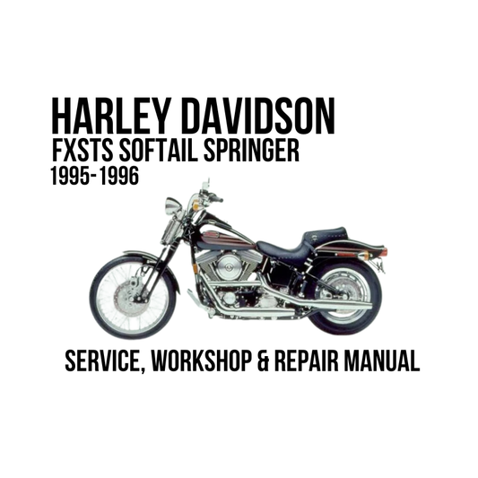 Harley-Davidson FXSTS Softail Springer 1995-1996 service, workshop, and repair manual cover featuring a side profile of the motorcycle on a white background.