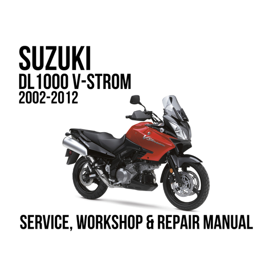 Suzuki DL1000 V-Strom 2002-2012 service, workshop, and repair manual cover featuring a red and black motorcycle on a white background.
