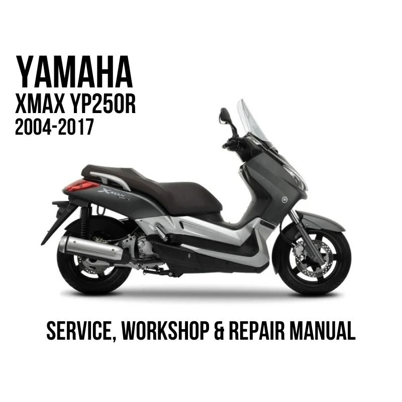 Yamaha Xmax YP250R 2004-2017 Service, Workshop & Repair Manual showing dark gray Xmax scooter
