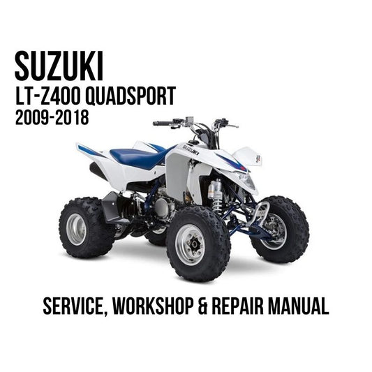 Suzuki LT-Z400 Quadsport 2009-2018 Service, Workshop & Repair Manual white and blue sport ATV