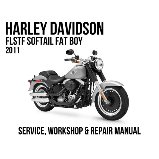 Harley-Davidson FLSTF Softail Fat Boy 2011 Service, Workshop & Repair Manual showing silver Softail Fat Boy motorcycle