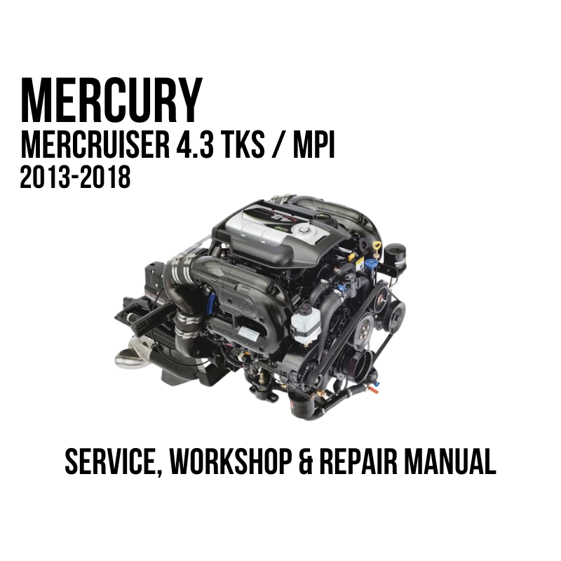 Mercury Cruiser 4.3 TKS / MPI engine shown with text reading 'MERCURY MERCUMBER 4.