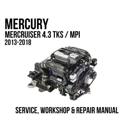 Mercury Cruiser 4.3 TKS / MPI engine shown with text reading 'MERCURY MERCUMBER 4.