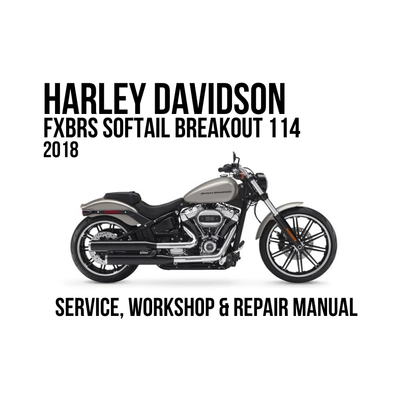 Harley-Davidson FXBRS Softail Breakout 114 2021 service, workshop, and repair manual cover featuring a side profile of the motorcycle on a white background.