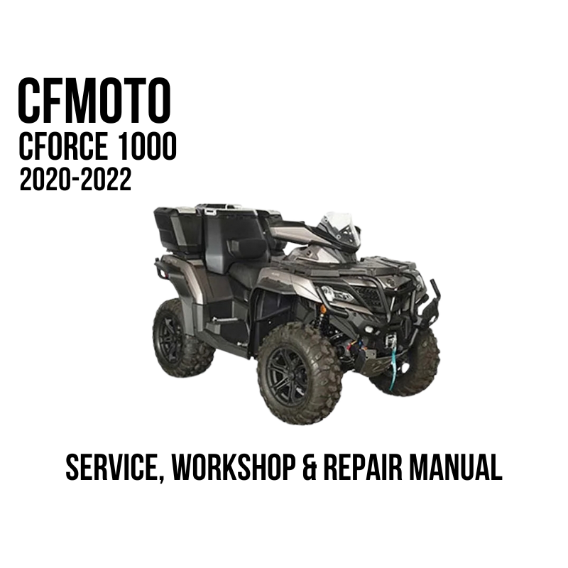 CFMOTO Cforce 1000 2020-2022 service, workshop, and repair manual cover featuring a black and gray all-terrain vehicle on a white background with black text.