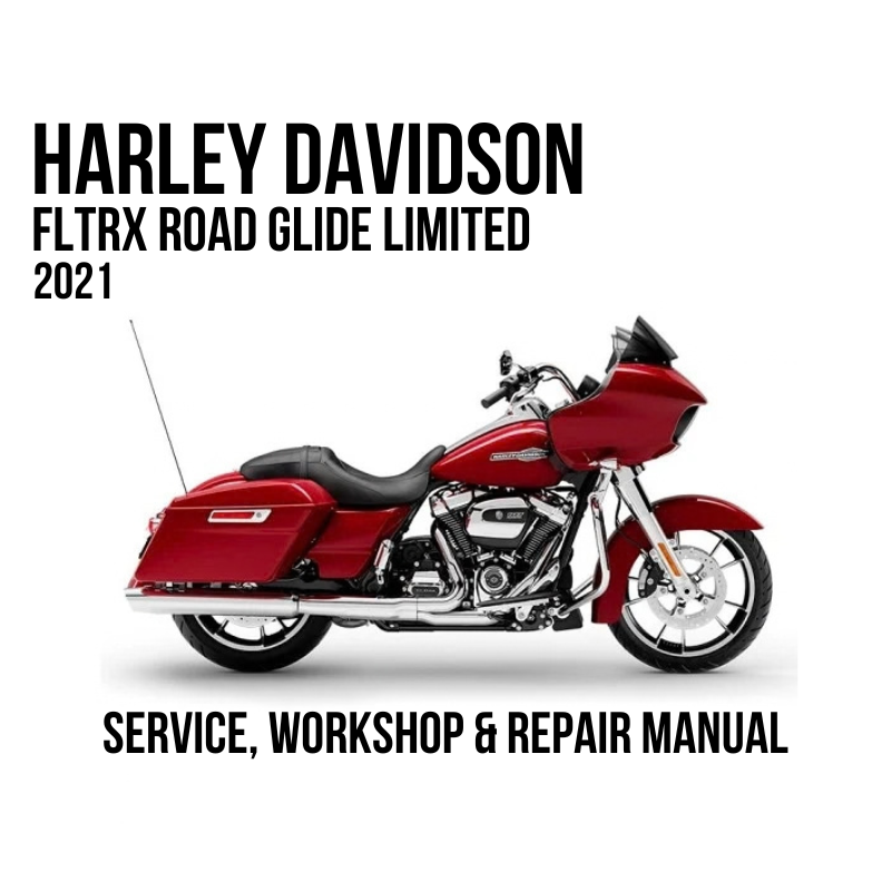 Harley-Davidson FLTRX Road Glide Limited 2021 service, workshop, and repair manual cover featuring a red motorcycle on a white background with black text.
