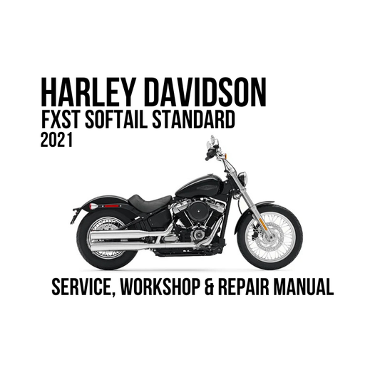 Harley-Davidson FXST Softail Standard 2022 service, workshop, and repair manual cover featuring a black motorcycle on a white background with bold black text.
