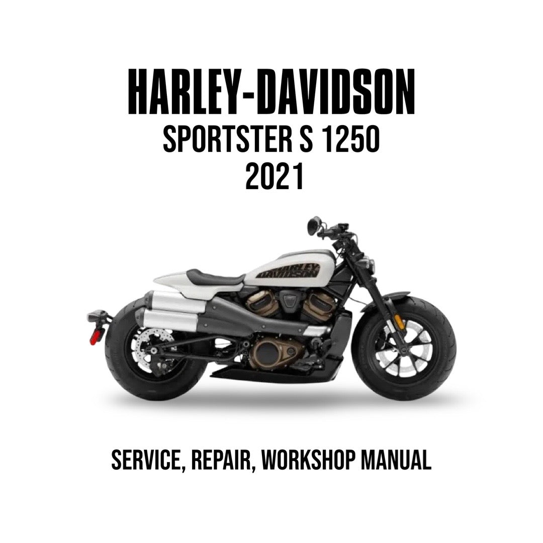 Harley-Davidson Sportster S 1250 2021 service, repair, and workshop manual cover with motorcycle illustration.