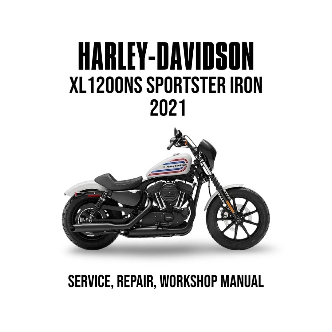 Harley-Davidson XL1200NS Sportster Iron 2021 service, repair, and workshop manual cover with motorcycle illustration.