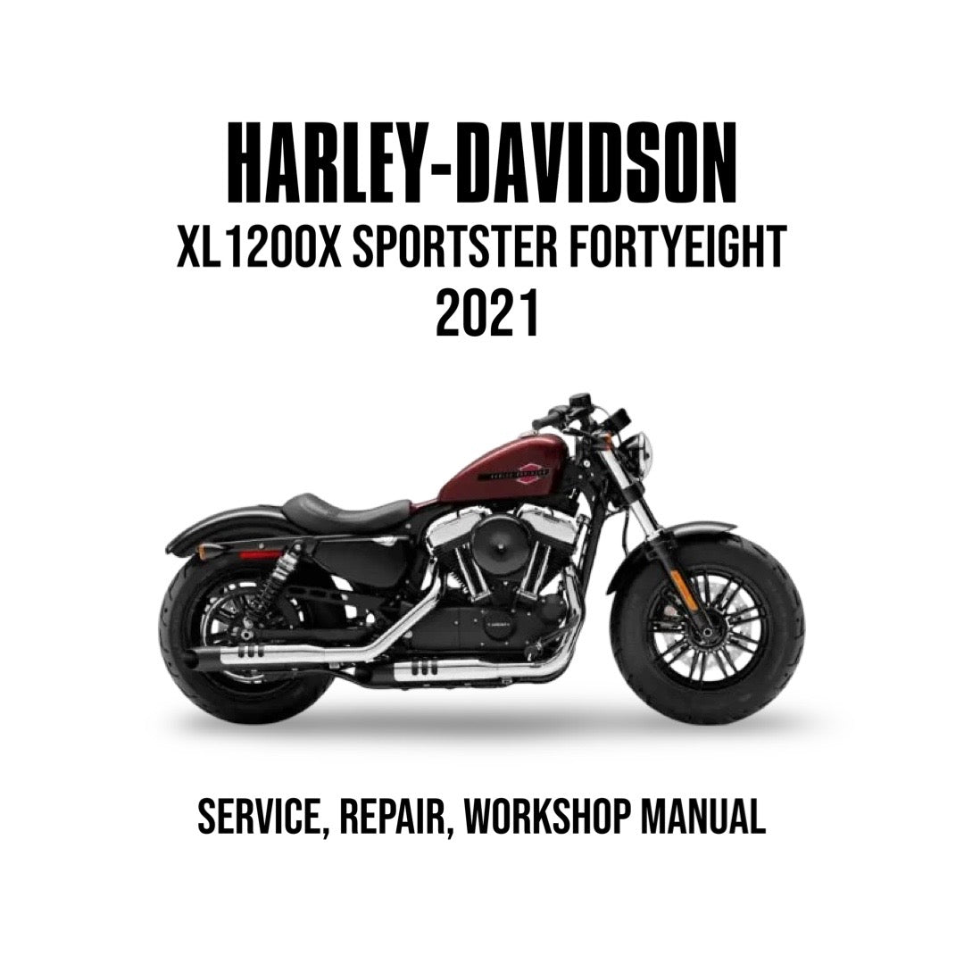 Harley-Davidson XL1200X Sportster FortyEight 2021 manual cover with motorcycle on white background