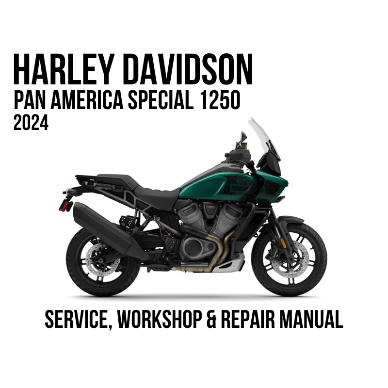 Harley-Davidson Pan America Special 1250 2024 service, workshop, and repair manual cover featuring a side profile of the motorcycle on a white background.