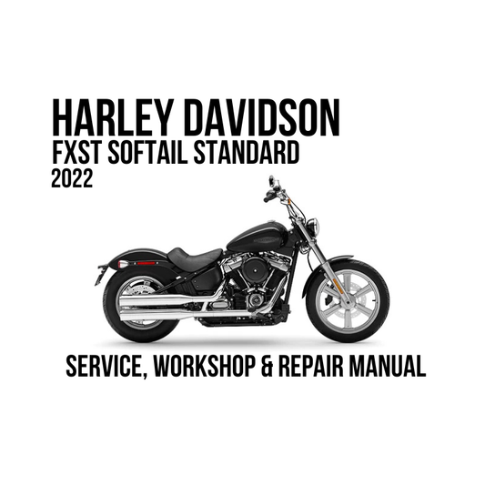 Harley-Davidson FXST Softail Standard 2022 service, workshop, and repair manual cover featuring a black motorcycle on a white background with bold black text.
