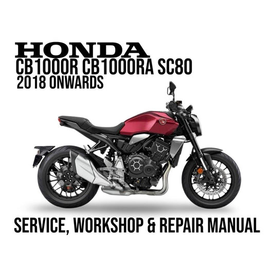 CBR1000R on white background with information about service manuals.