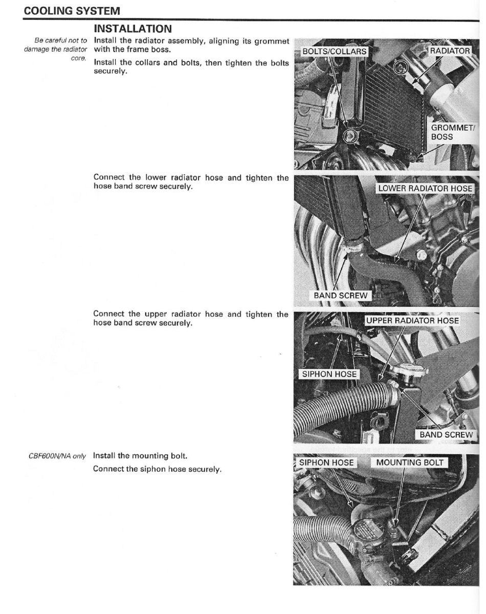 Honda CBF600 N NA S SA 2004-2007 Service Manual