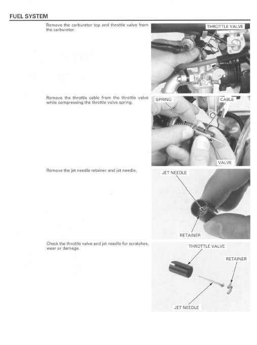 Technical diagram of a fuel system with labeled parts and steps.