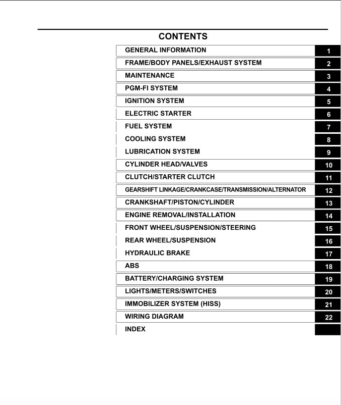 Honda Interceptor Crossrunner VFR800X V4 2015-2021 Service Manual