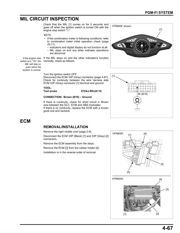 Honda Interceptor Crossrunner VFR800X V4 2015-2021 Service Manual