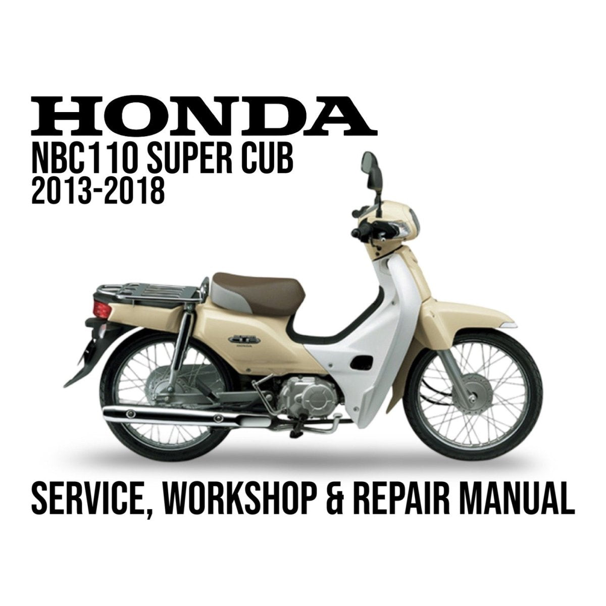 Honda NBC110 Super Cub repair manual cover with motorcycle illustration on a white background
