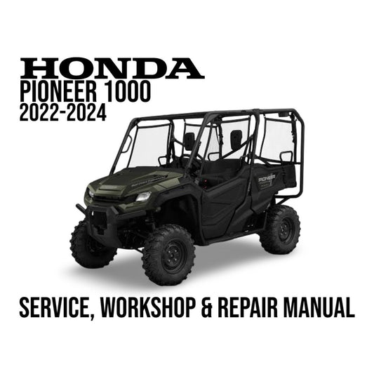 Honda Pioneer 1000 service, workshop, and repair manual cover with vehicle illustration on a white background.