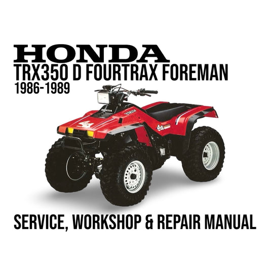 Honda TRX350 D Fourtrax Foreman repair manual cover with red ATV on a white background