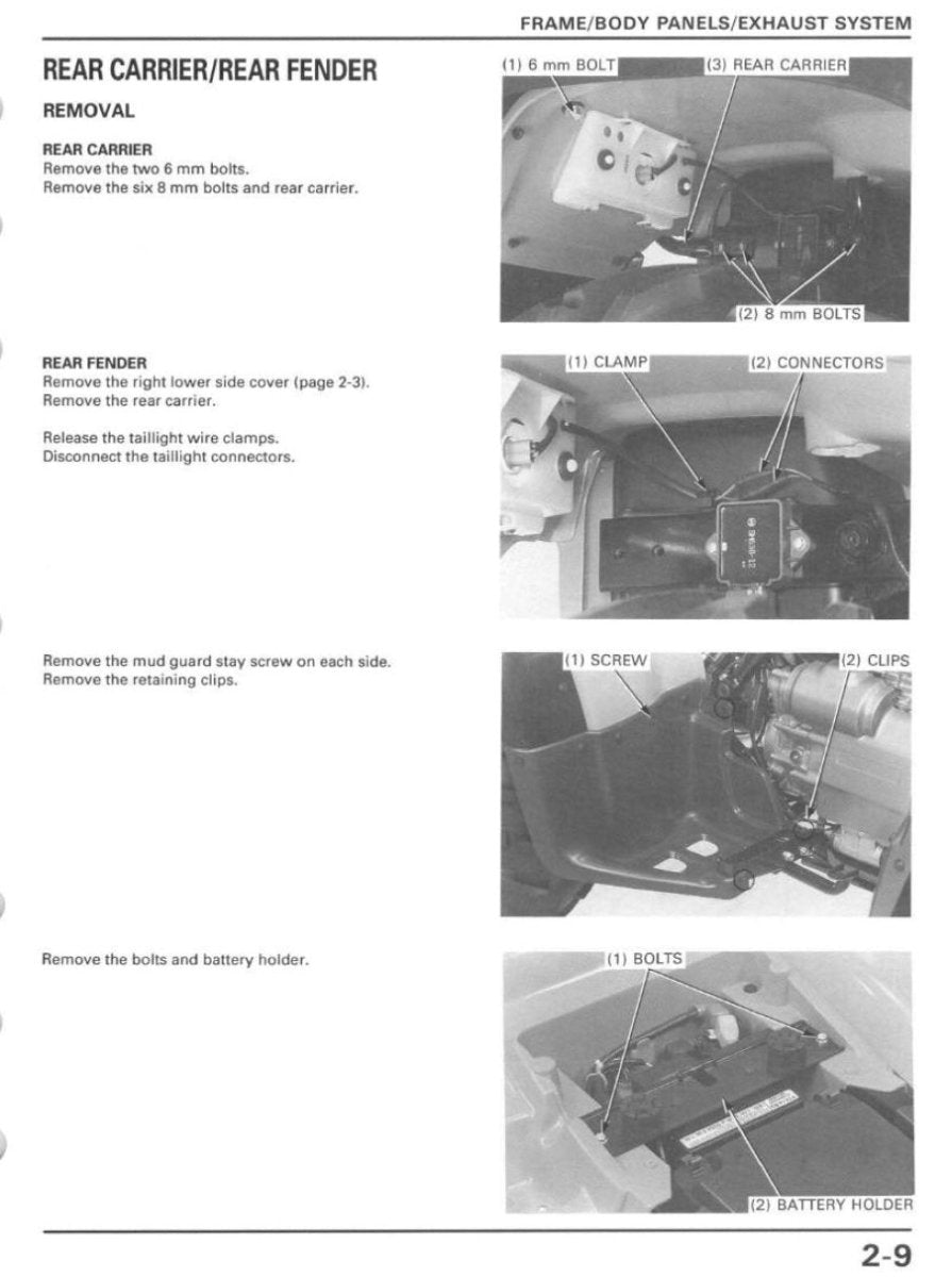 Honda TRX400 FW 95-03 Manual page sample