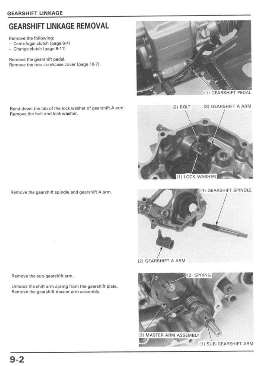 Honda TRX400 FW 95-03 Manual page sample 1