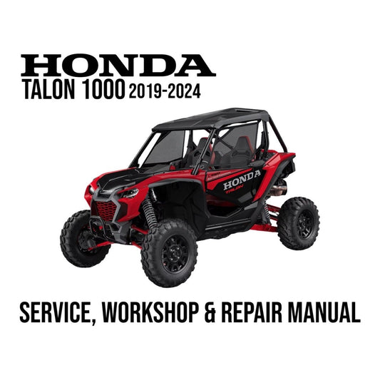 Honda Talon 1000 service, workshop & repair manual cover with red and black off-road vehicle.