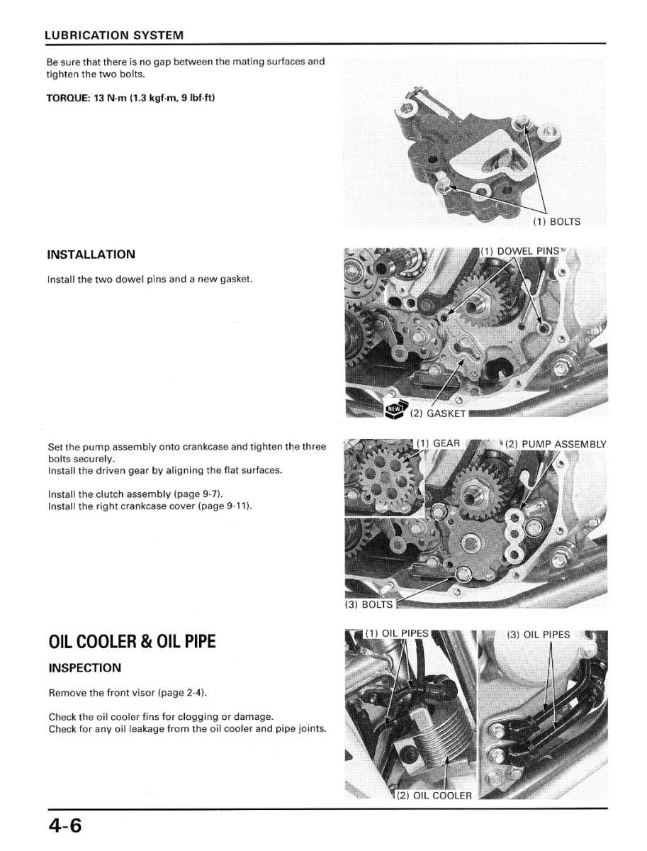 Technical diagram and instructions for lubrication system installation on a mechanical component.