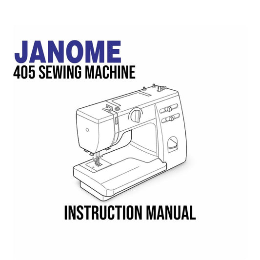 Janome 405 sewing machine instruction manual cover with line drawing of the machine.