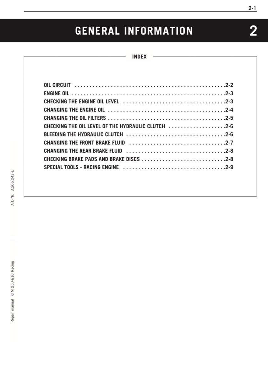 KTM 250-610 Exc Sx Mxc Smr Sxs Racing Crate 2000-2007 Engine Service Manual