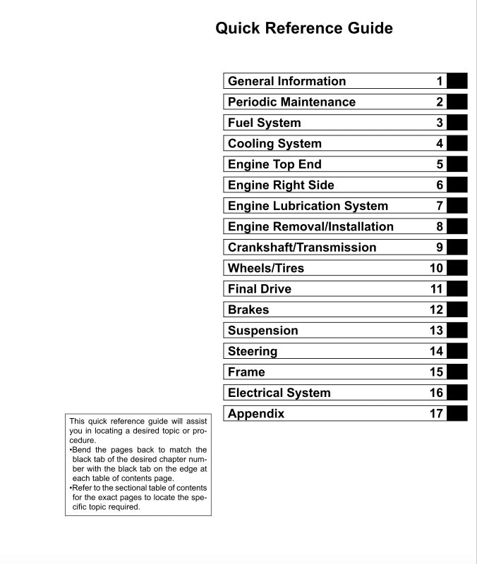 Kawasaki KX450F KXF450 2006-2008 Service Manual