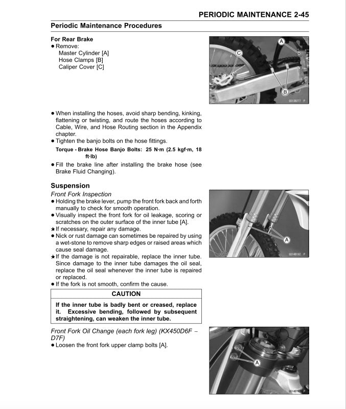 Kawasaki KX450F KXF450 2006-2008 Service Manual
