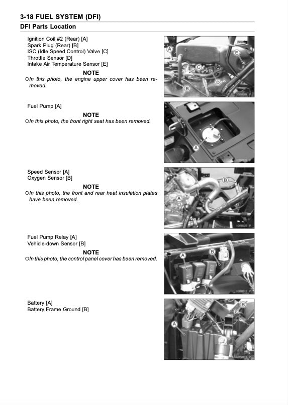 Technical diagram of a fuel system with labeled parts and notes on a white background