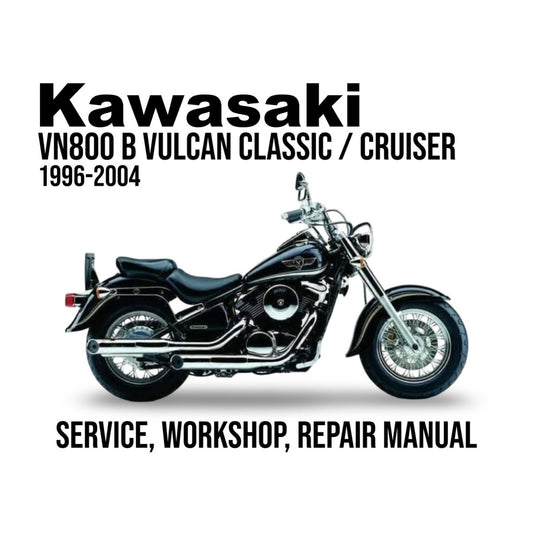 Kawasaki VN800 B Vulcan Classic/Cruiser repair manual cover with motorcycle illustration on a white background