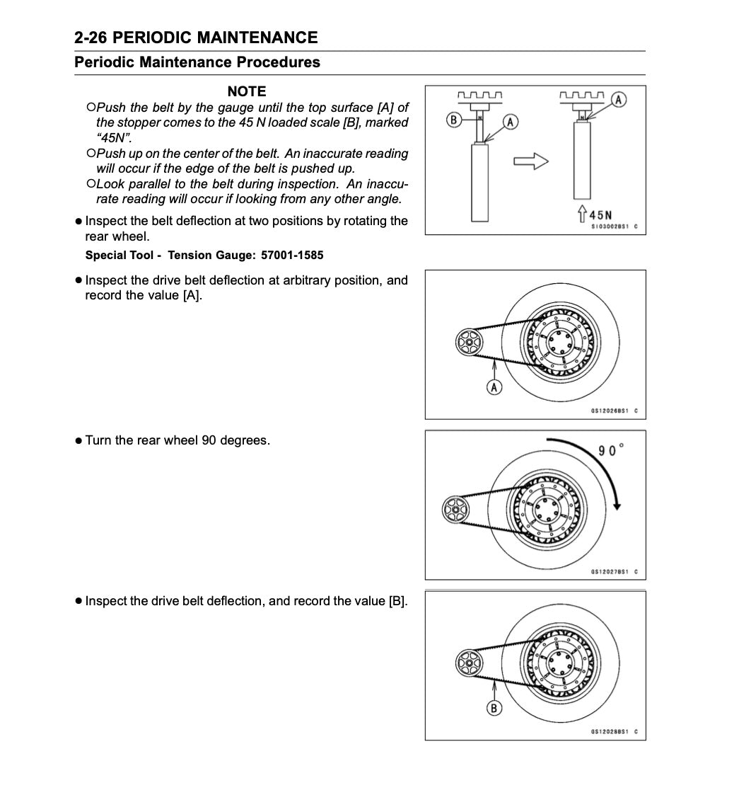 Technical manual page with periodic maintenance procedures for a vehicle, including text and diagrams.